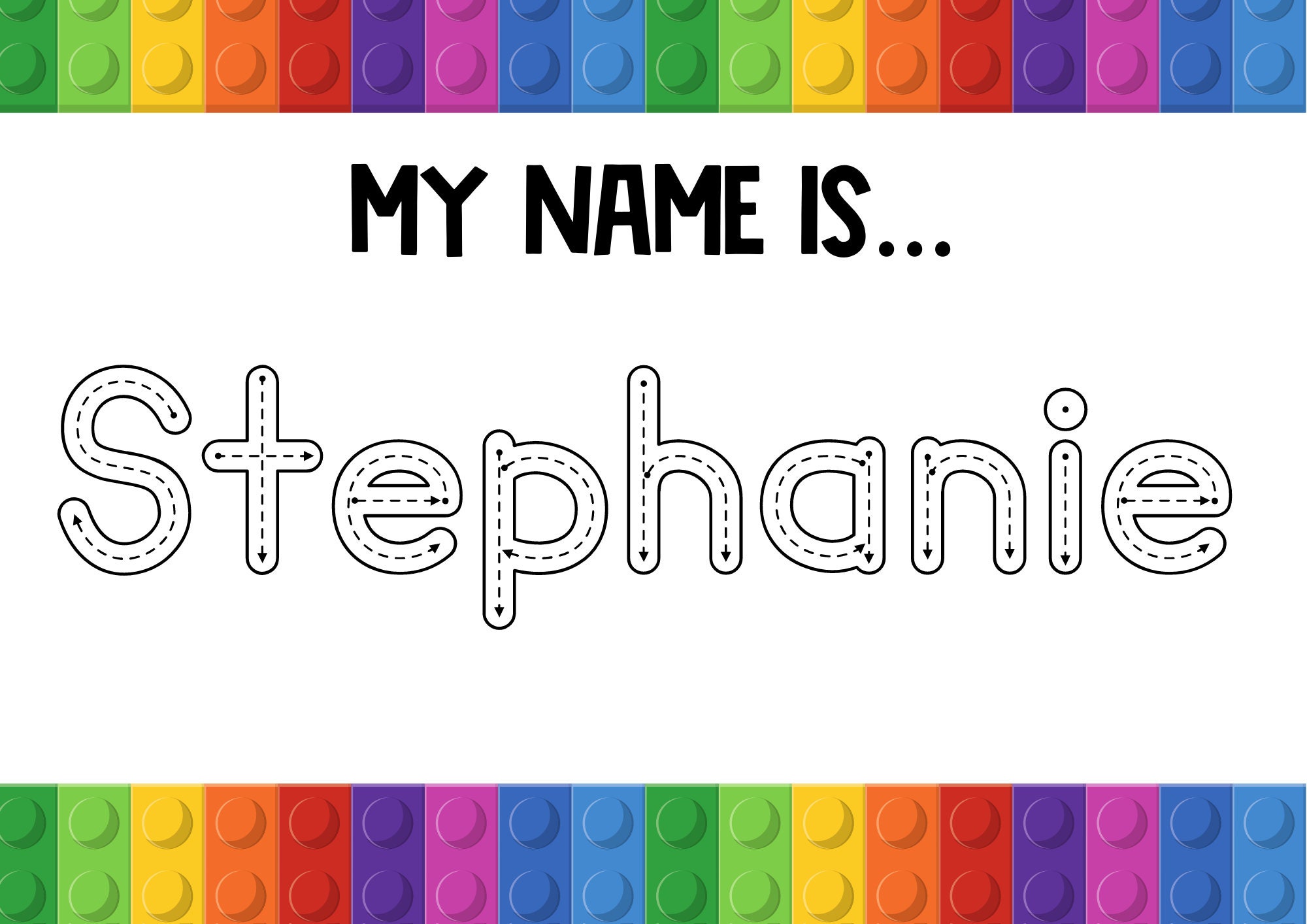 Personalized Name Writing Practice, Homeschool Preschool Worksheet ...