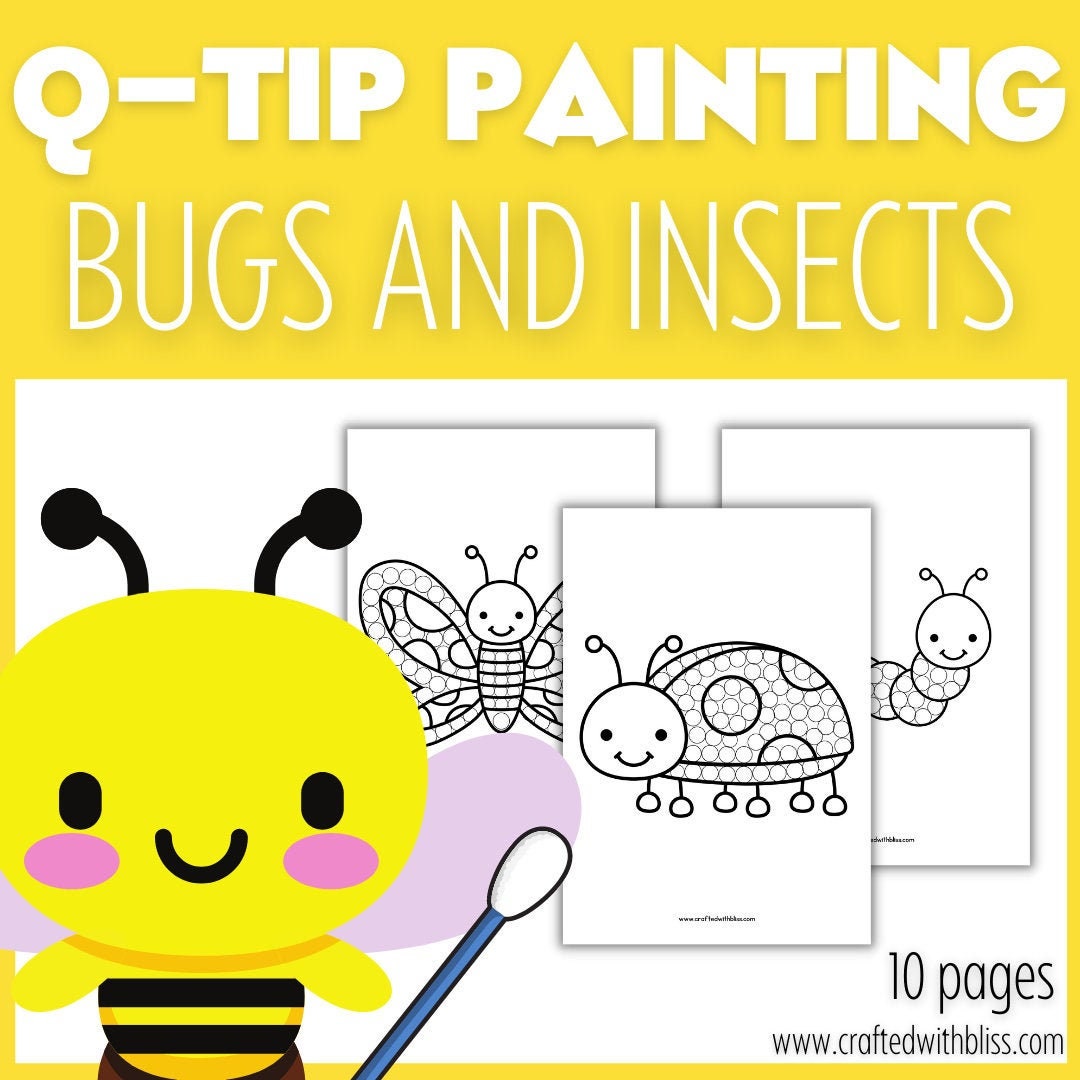 Bugs and Insects Q-TIP Painting for Kids Bugs and Insects