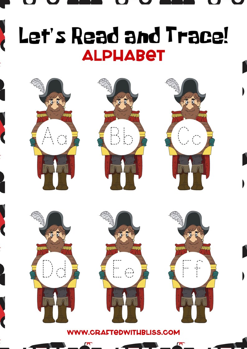 Pirate activities for kindergarten Tracing Activities For | Etsy