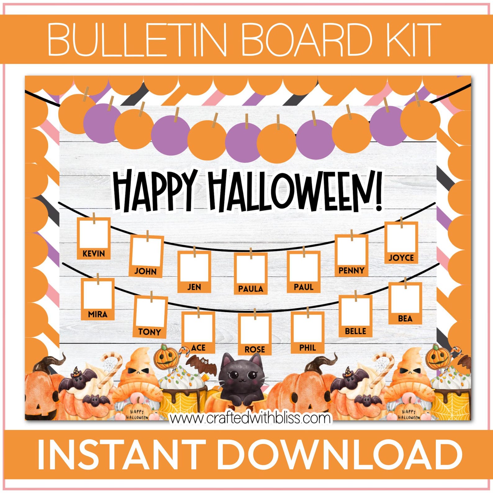 Happy Halloween Bulletin Board Kit | Classroom Decor - Etsy