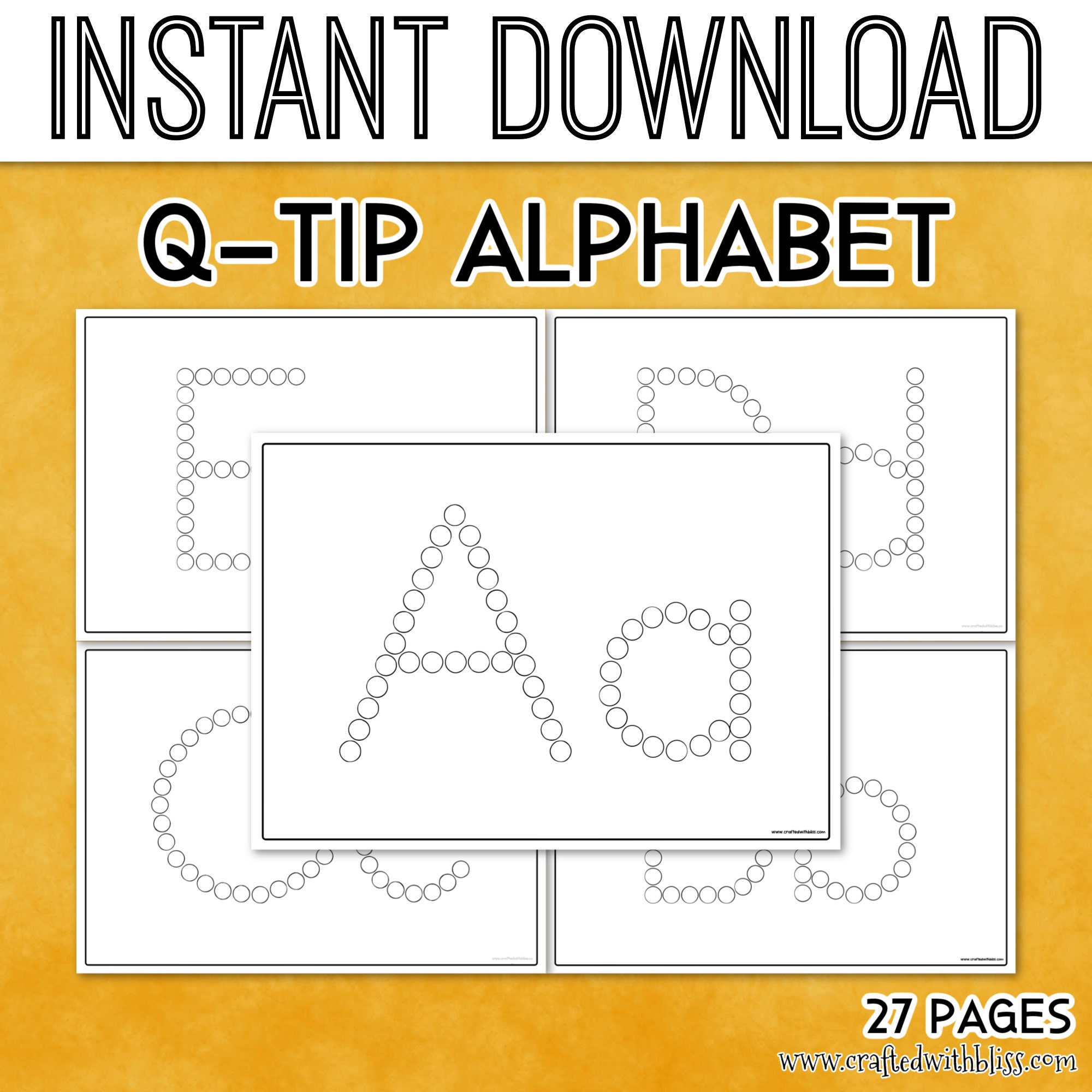 Q Tip Alphabet Tracing Mats Q Tip Alphabet Activities A To Etsy