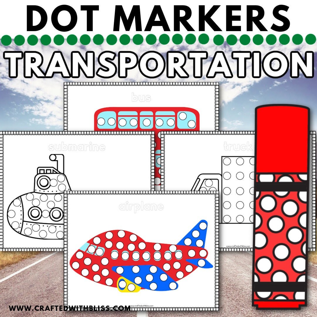 Transportation Dot Marker Activity Transportation Doadot Etsy