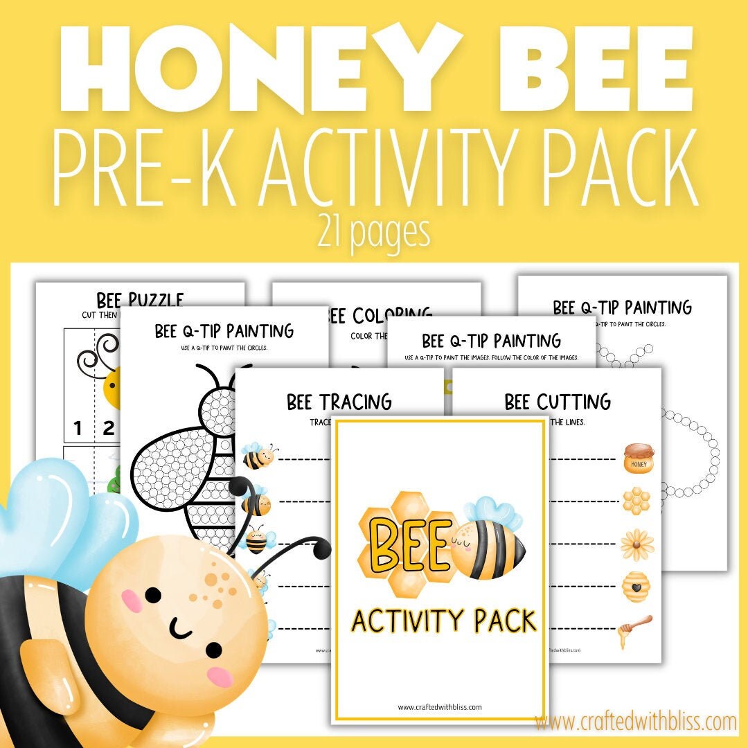Bee Activity Pack Bee Printable for Pre-k Science Preschool