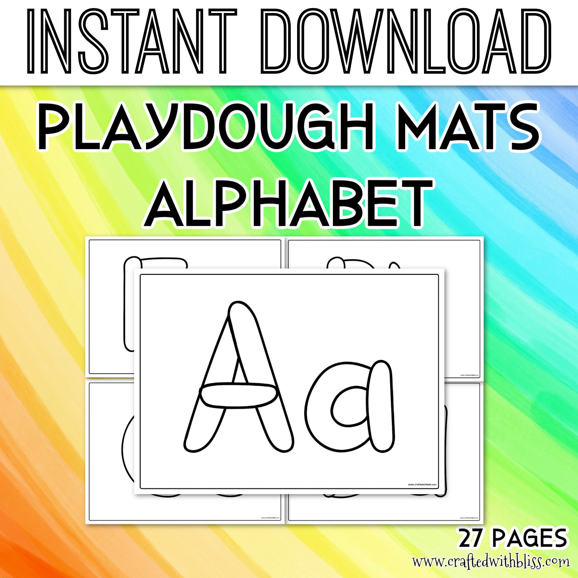 Alphabet Playdough Mats, Alphabet Activities - A to Z, Play Doh Mats ...
