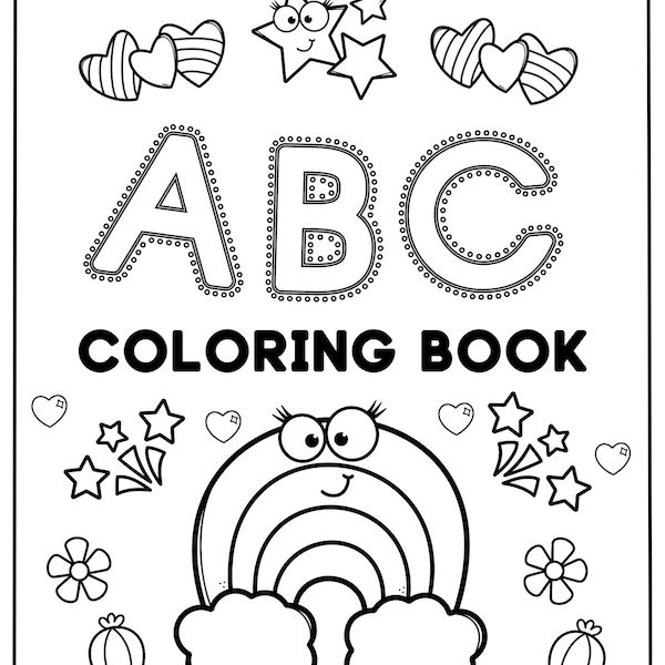 26 pages Alphabet Coloring Book Printable For Kids, Alphabet Coloring Pages, Preschool Printable, Homeschool Printable For Kids