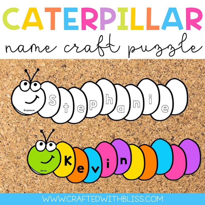 Editable Caterpillar Name Craft Classroom Bulletin Board Decor Spring Theme Preschool ...