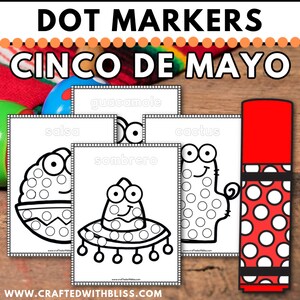 Cinco De Mayo Do-A-Dot Marker Fine Motor Printable, Cinco De Mayo Dot Marker Activity, Cinco De Mayo craft toddler preschool dot painting image 4