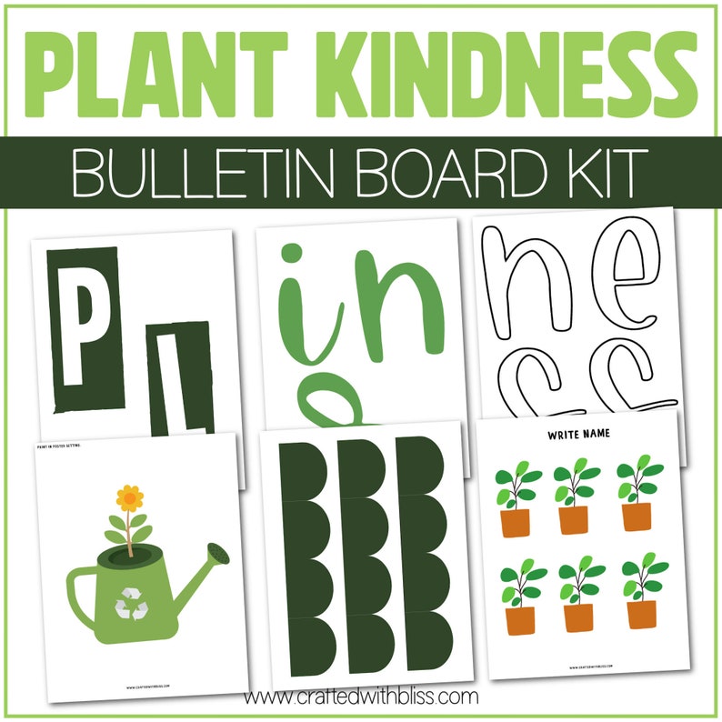 Plant Kindness Bulletin Board Kit Door Classroom Decor Spring Bulletin