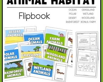 Animal Habitat Flipbook Kindergarten Printable Animal Habitats Flip Book Kindergarten Science Habitat Activity