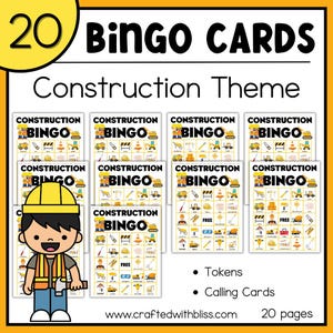 20 Construction Bingo Cards