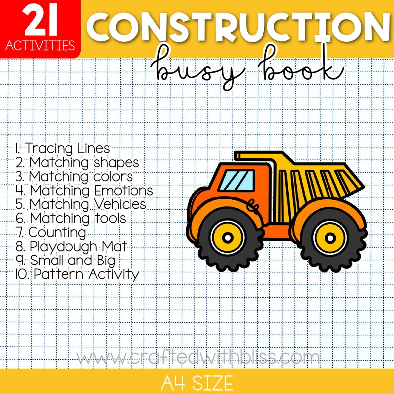 Construction Busy Binder/ Construction Busy Book Toddler Etsy