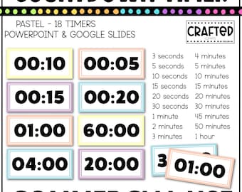 Eenvoudige pastelkleurige countdown-timer Hulpprogramma voor klasbeheer Commercieel gebruik