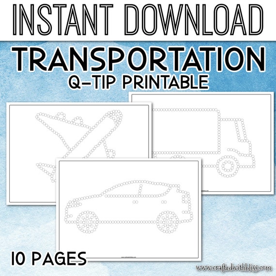 transportation q tip painting for kids transportation q tip etsy