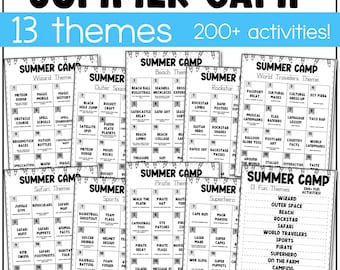 13 Summer Camp Theme Ideas List For Kids + Blank Template Camping Theme Summer Activities For Kids Planner Template