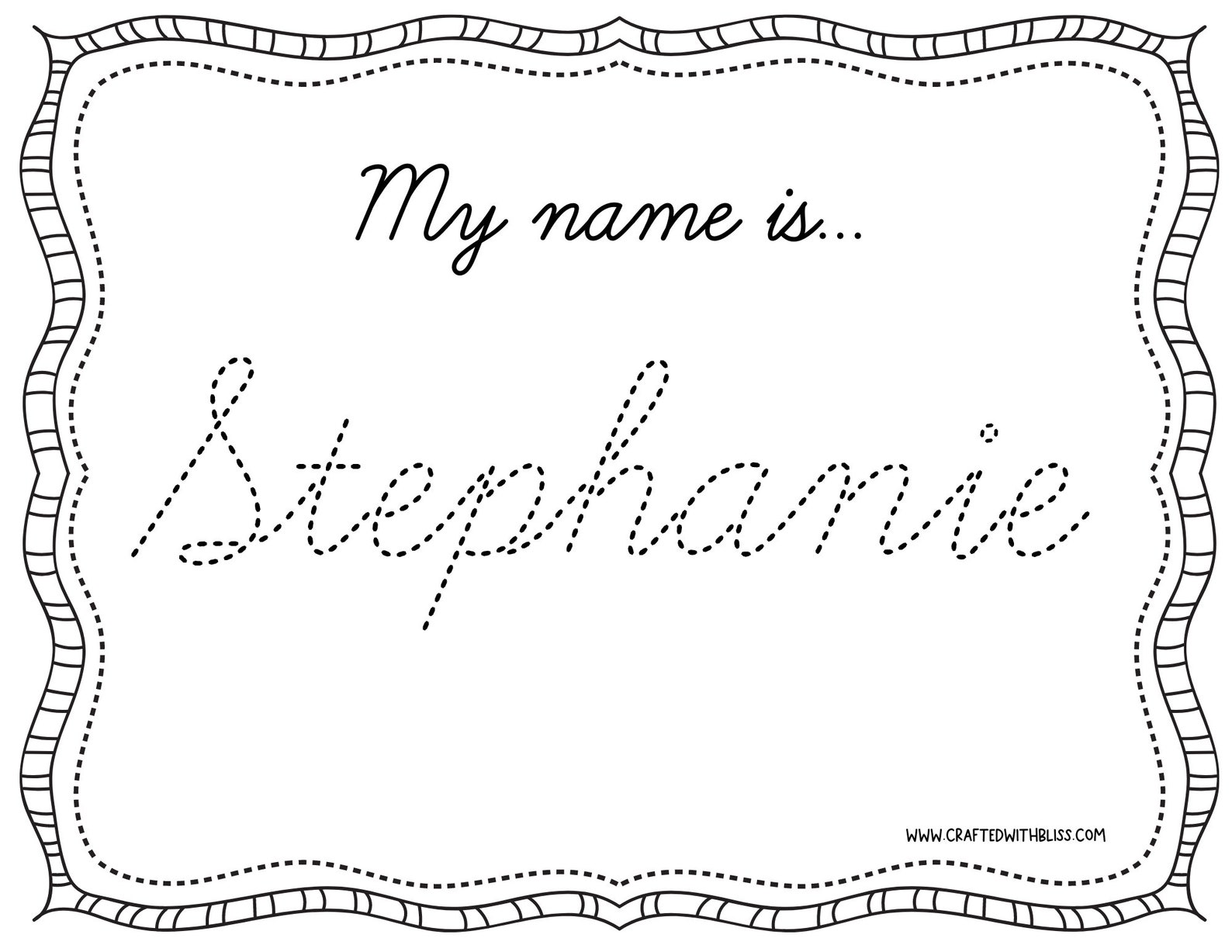 Custom Cursive Name Practice Worksheets Writing Worksheets Etsy