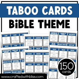 Bibel Tabu Gesellschaftsspiel 150 Karten Christlichen Spaß Freitag Eisbrecher Gehirnpause Spielabend Verbotene Worte Sonntag Schule Klassenzimmer Trivia