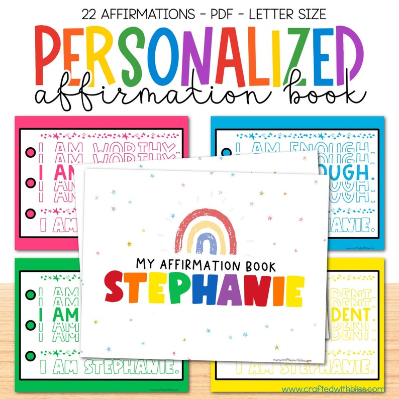 Personalized Affirmation Coloring Book Gift Ideas Birthday Etsy