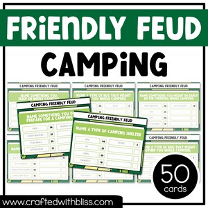 Juego de fiesta para acampar, pelea amistosa, fiesta de 50 cartas, juego para romper el hielo, juegos de trabajo en equipo, campamento de verano, noche de trivia, adolescentes y niños