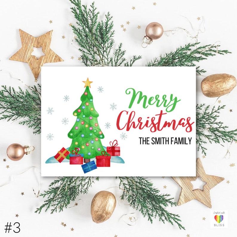 Personalized Christmas Card Custom Name Christmas Card for Etsy