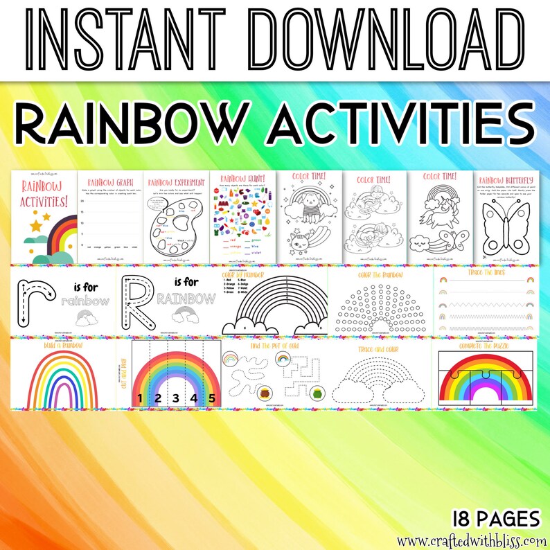 Rainbow Printables Rainbow Printables For Preschoolers Etsy Rainbow Printables Rainbow Printables For Preschoolers Etsy