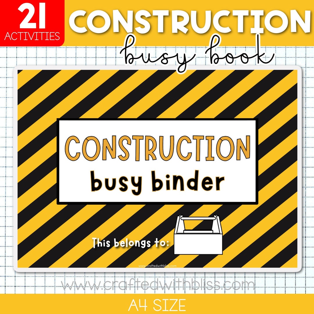 Construction Busy Binder/ Construction Busy Book Toddler Etsy
