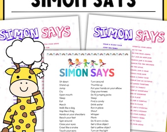Simon Says Game For Kids, Movement game for kids, Indoor Activity For Kids, PE Game for Kids,