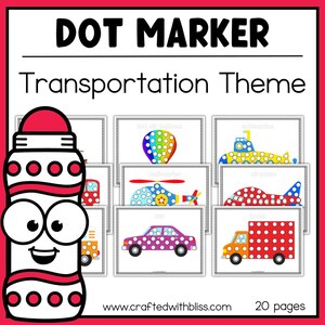 Transportation Dot Marker Printable