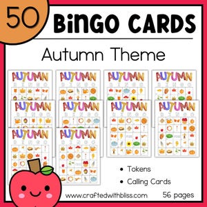 50 cartelle del bingo autunnale