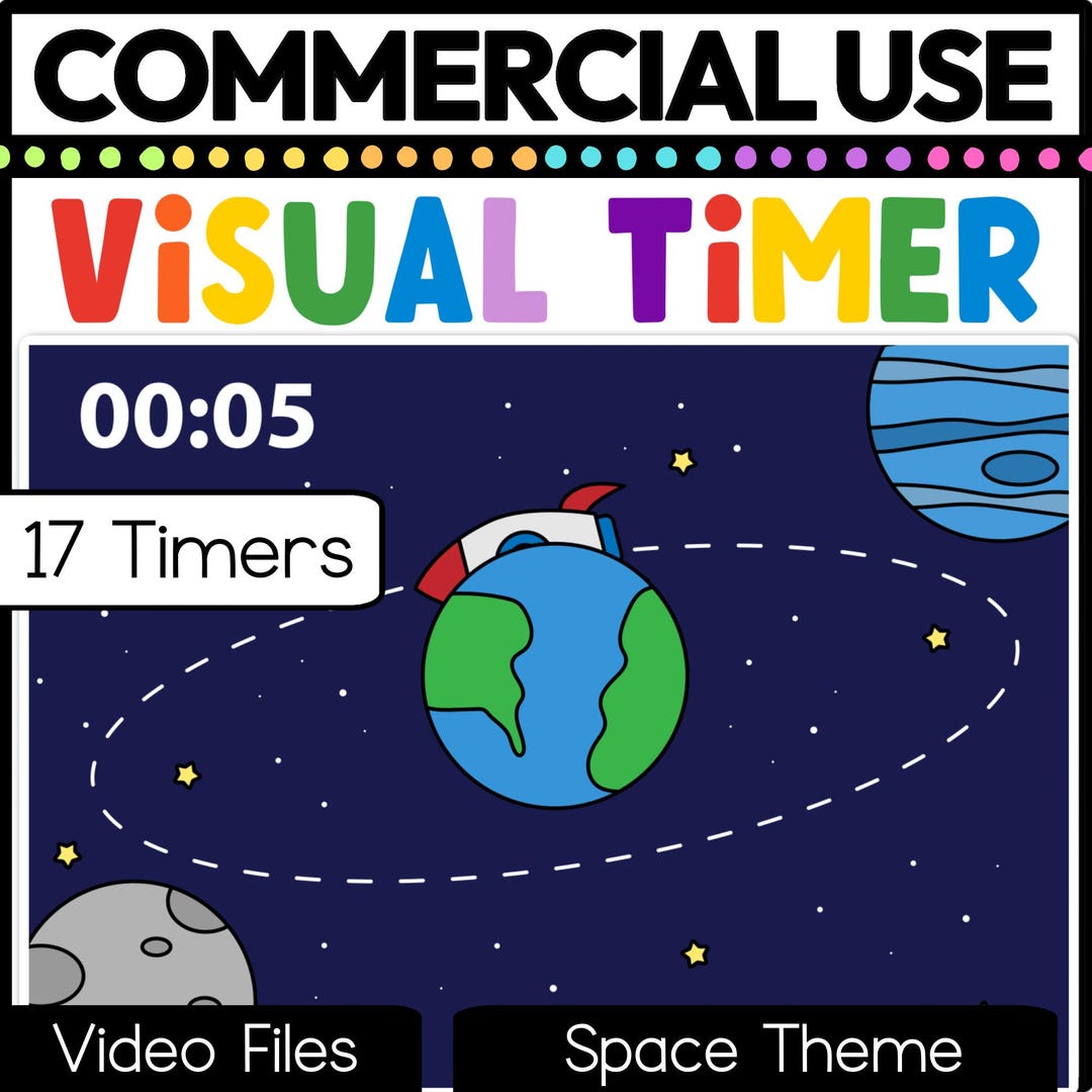 Space Theme Visual Timer Countdown Classroom Management Video Back to ...