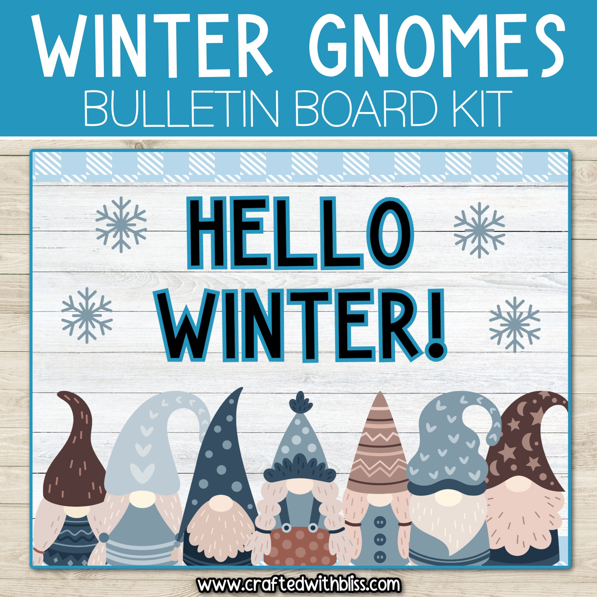 Hello Winter Gnomes Bulletin Board Kit Door Classroom Decor January ...