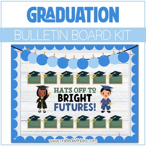 End Of The Year Bulletin Board Kit Door Classroom Decor Graduation Bulletin Decoration May June Moving Up Kindergarten PreK Class Of 2024 image 1