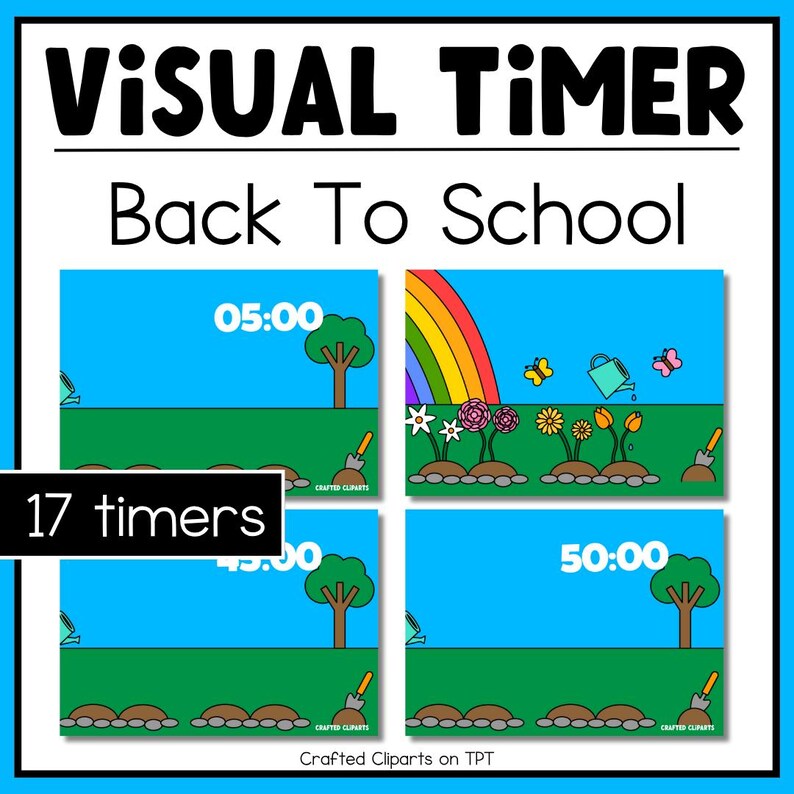 Garden Rainbow Spring Visual Timer Countdown Classroom Management Tool ...