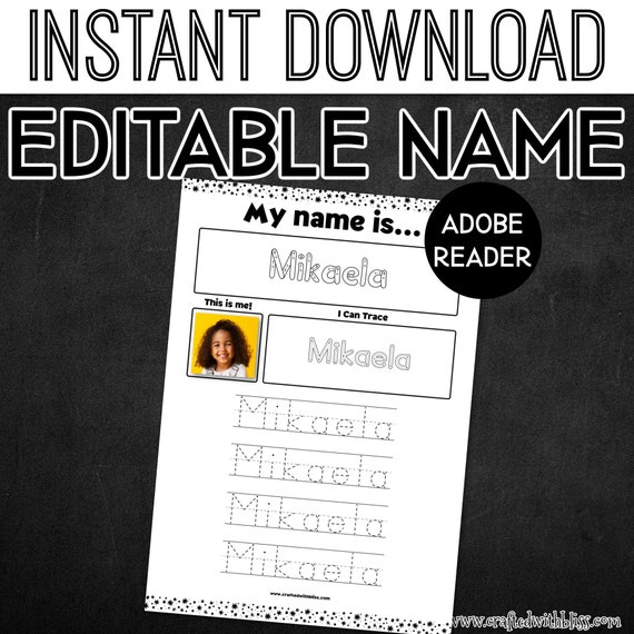 custom name tracing worksheets and activities editable and etsy sweden