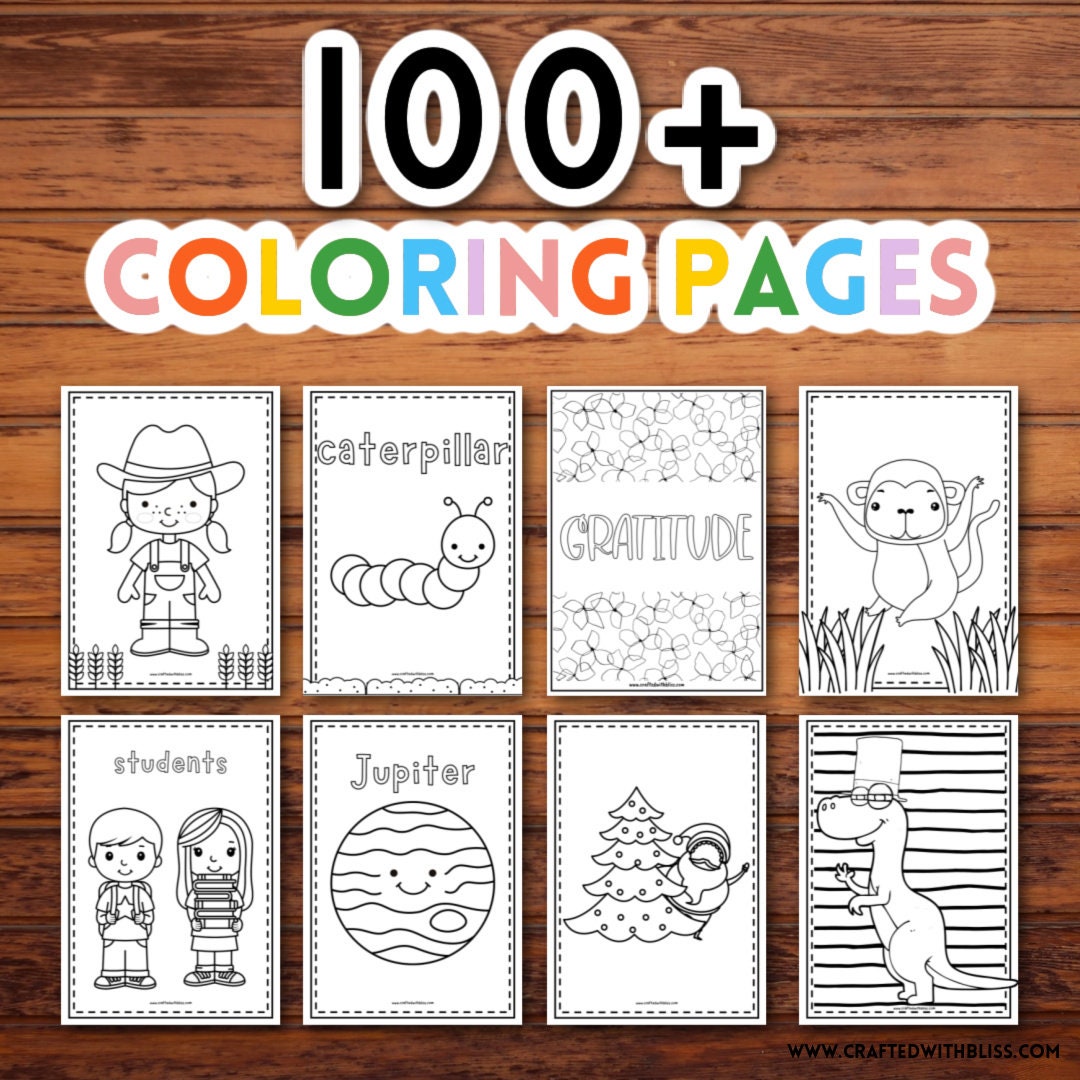 100 Pages Coloring Pages Mega Bundle Preschool Binder Kids - Etsy