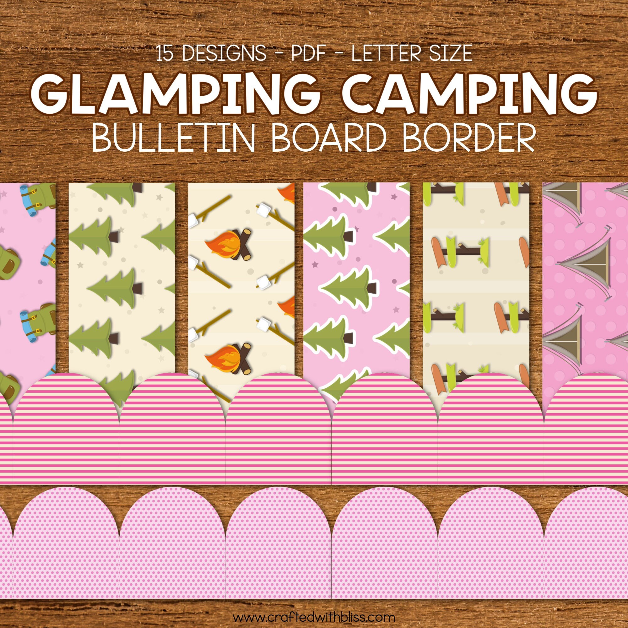 The Ultimate Glamping Camping Bulletin Board Borders Mini Etsy