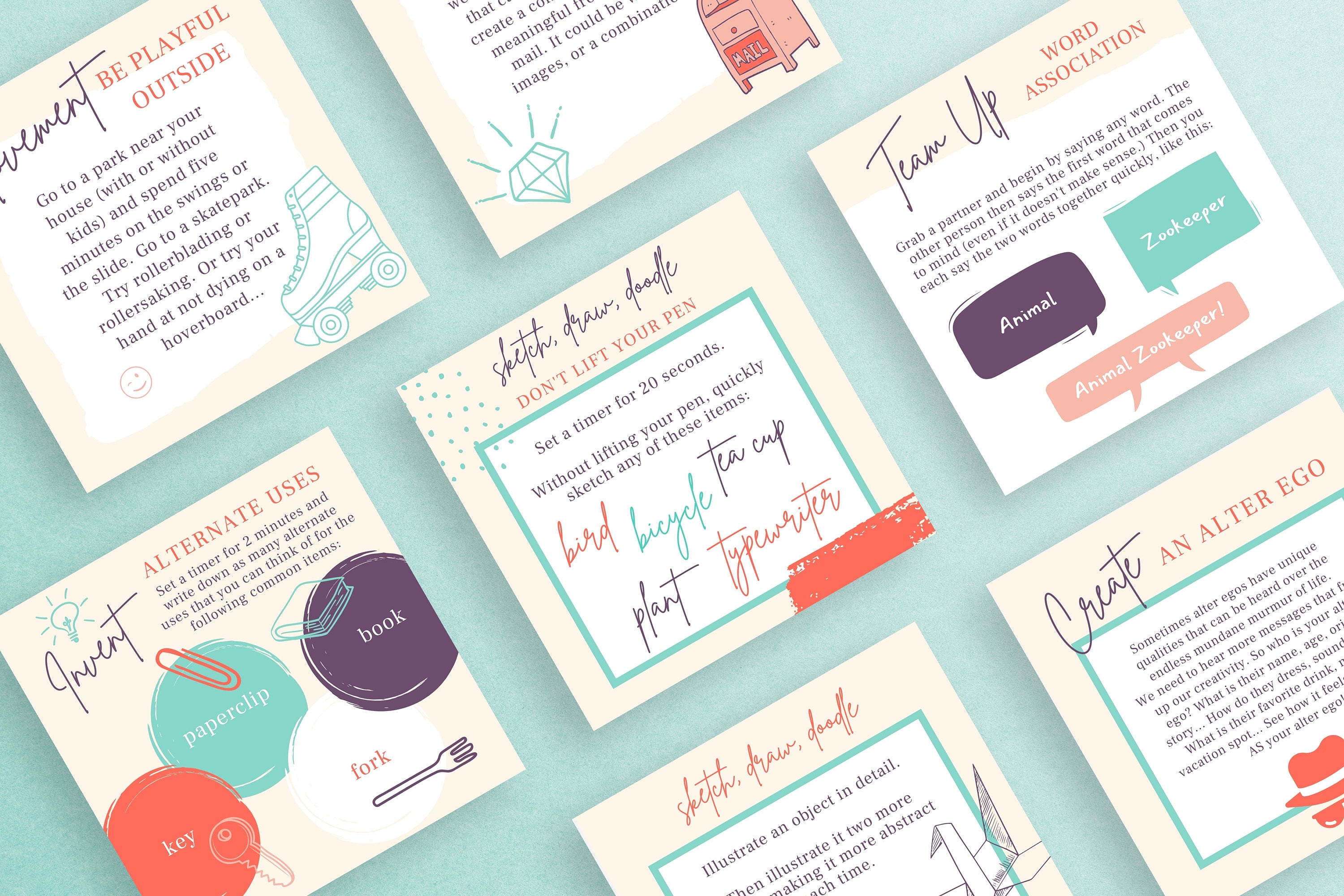 Creativity Prompts Digital Printable Card Deck Ideas for - Etsy España