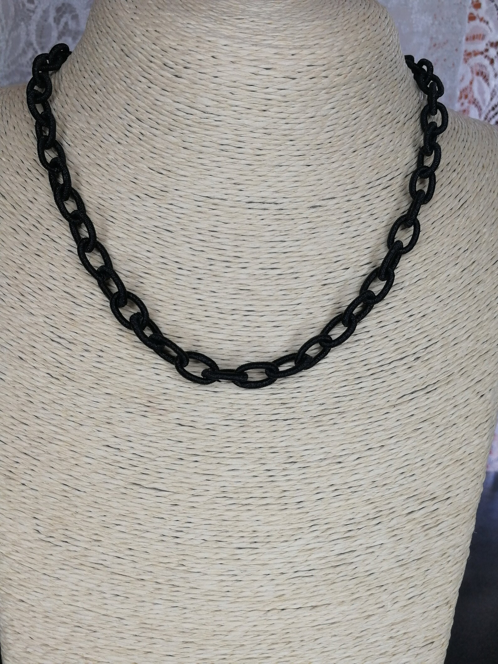 Chain necklace in Polyester Fabric 12 x 8 mm | Etsy