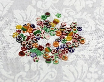 100 Candy Slices; 1:12 scale; one inch scale; realistic; variety; handmade; dollhouse miniature candy; dollhouse miniature foods