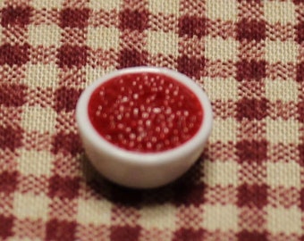 Half Scale Cranberry Salad; 1:24 scale; Thanksgiving dinner; half scale foods; dollhouse miniature food