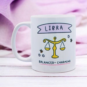 Kubek z afirmacją LIBRA | Prezent dla znaku zodiaku | Kubek zodiaku | Prezent dla znaku zodiaku | Prezent dla znaku zodiaku | Horoskop | Prezent urodzinowy dla Wagi