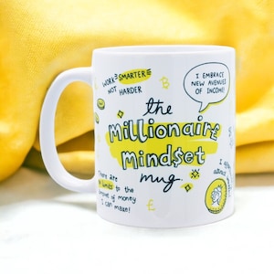 The MILLIONAIRE MINDSET mug. Mental health, Law of attraction, Self care, Manifest, Affirmation, Positivity gift, Mindset, Motivational Mug.