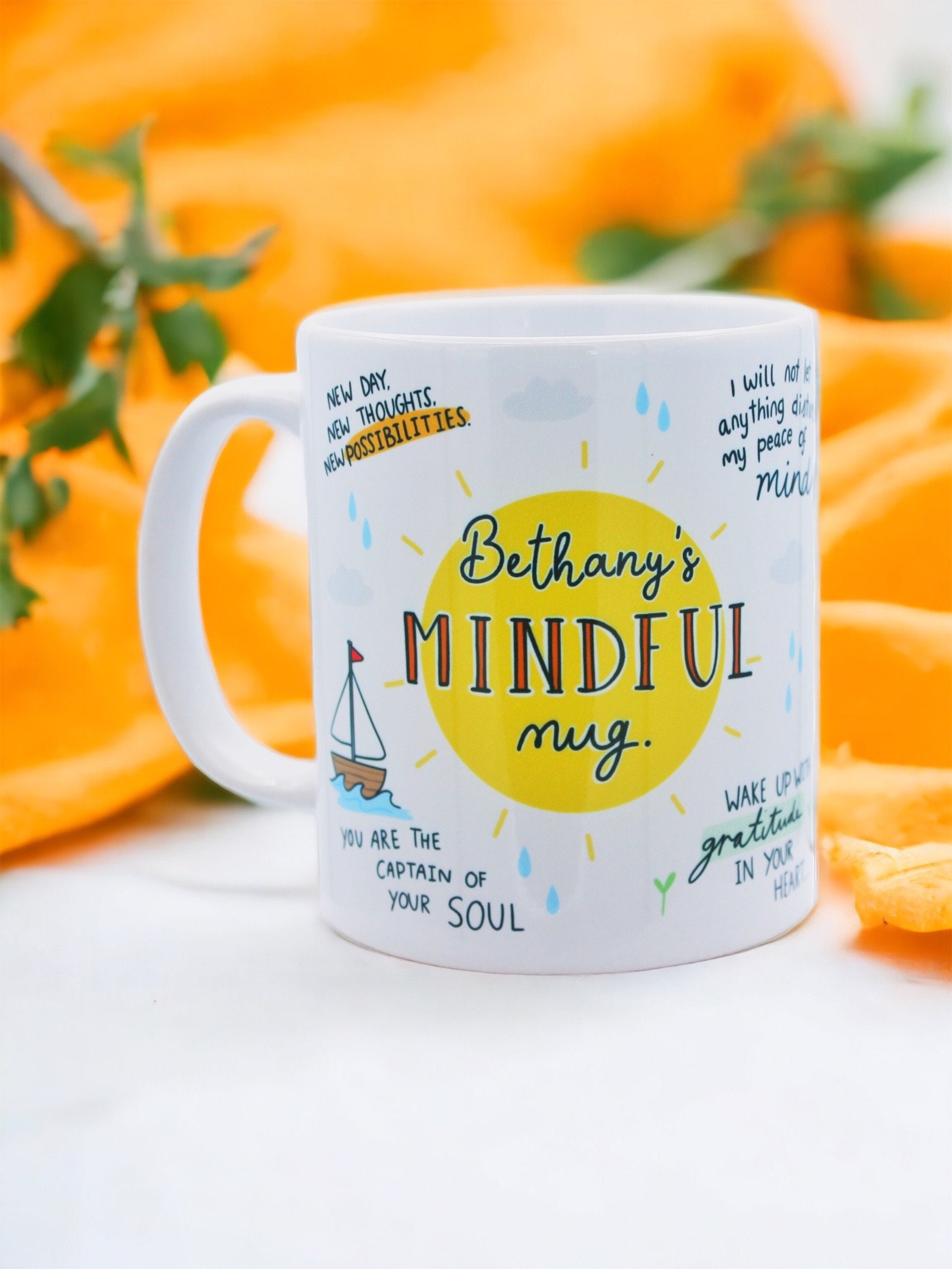 PERSONALISED MINDFUL Mug - Mindfulness Gift | Law of Attraction | Motivational Mug | Self Care | Manifest | Affirmation |  Mindset