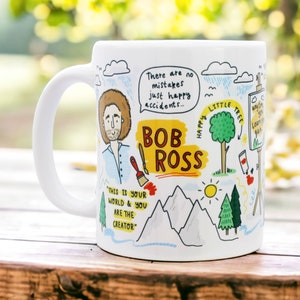 BOB ROSS MUG - Creative gift, Artist gift, Art Teacher gift, Graphic designer, Art student gift, Affirmation, Motivational Mug.