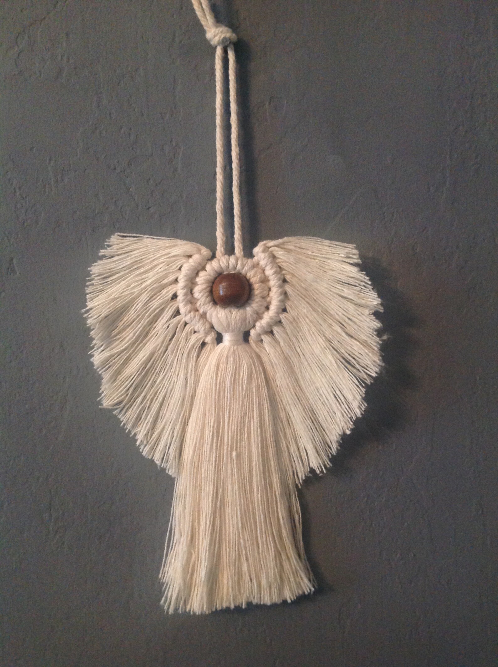 Macramé Angel Decoration Boho Wall Hanging Natural Fibre Etsy