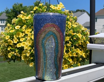 Custom Geode Glitter Tumbler, Sparkly Epoxy Cup, Personalized Gift