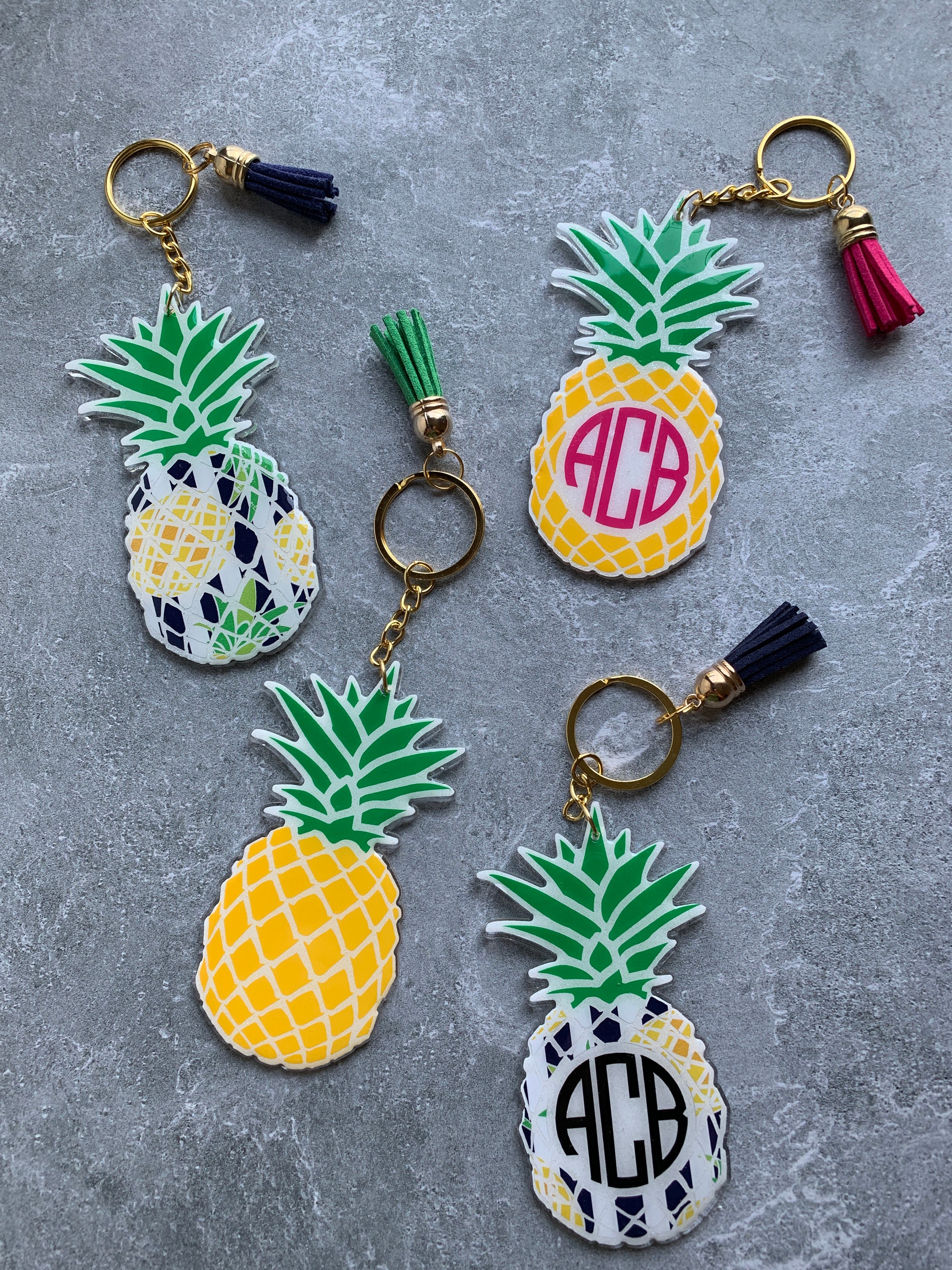 Mini KEY FOB- Pineapple Key Chain- Keychain Holder- Womens Key Ring – Sweet  Sparrow Design