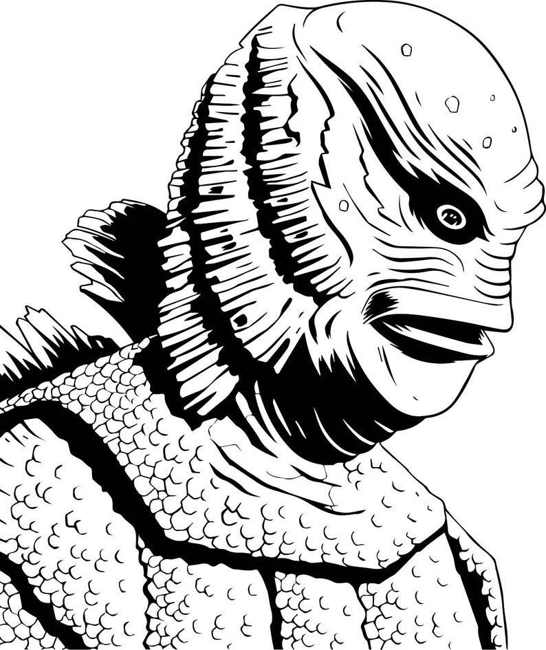 CREATURE from the BLACK LAGOON Silhouette Image Digital | Etsy