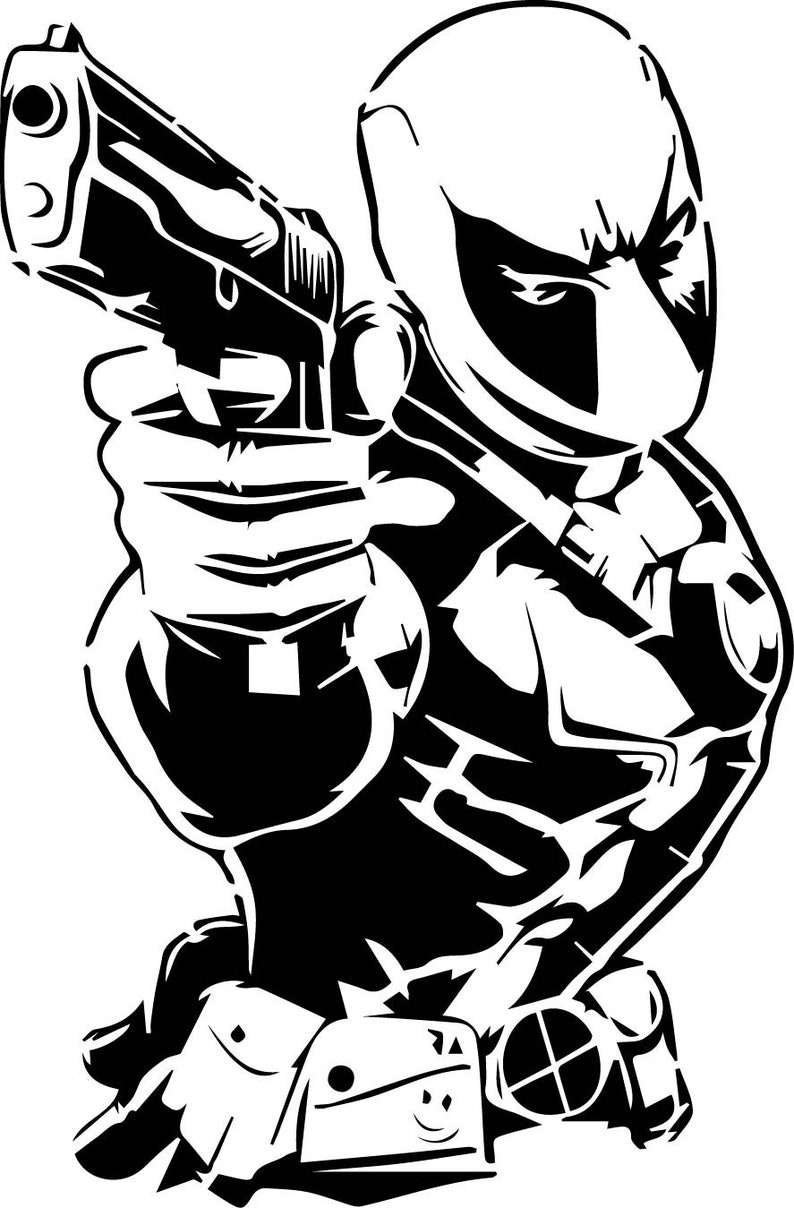 Printable Deadpool stencil cricut vector SVG DXF PDF template Etsy Printable Deadpool stencil cricut vector SVG DXF PDF template Etsy