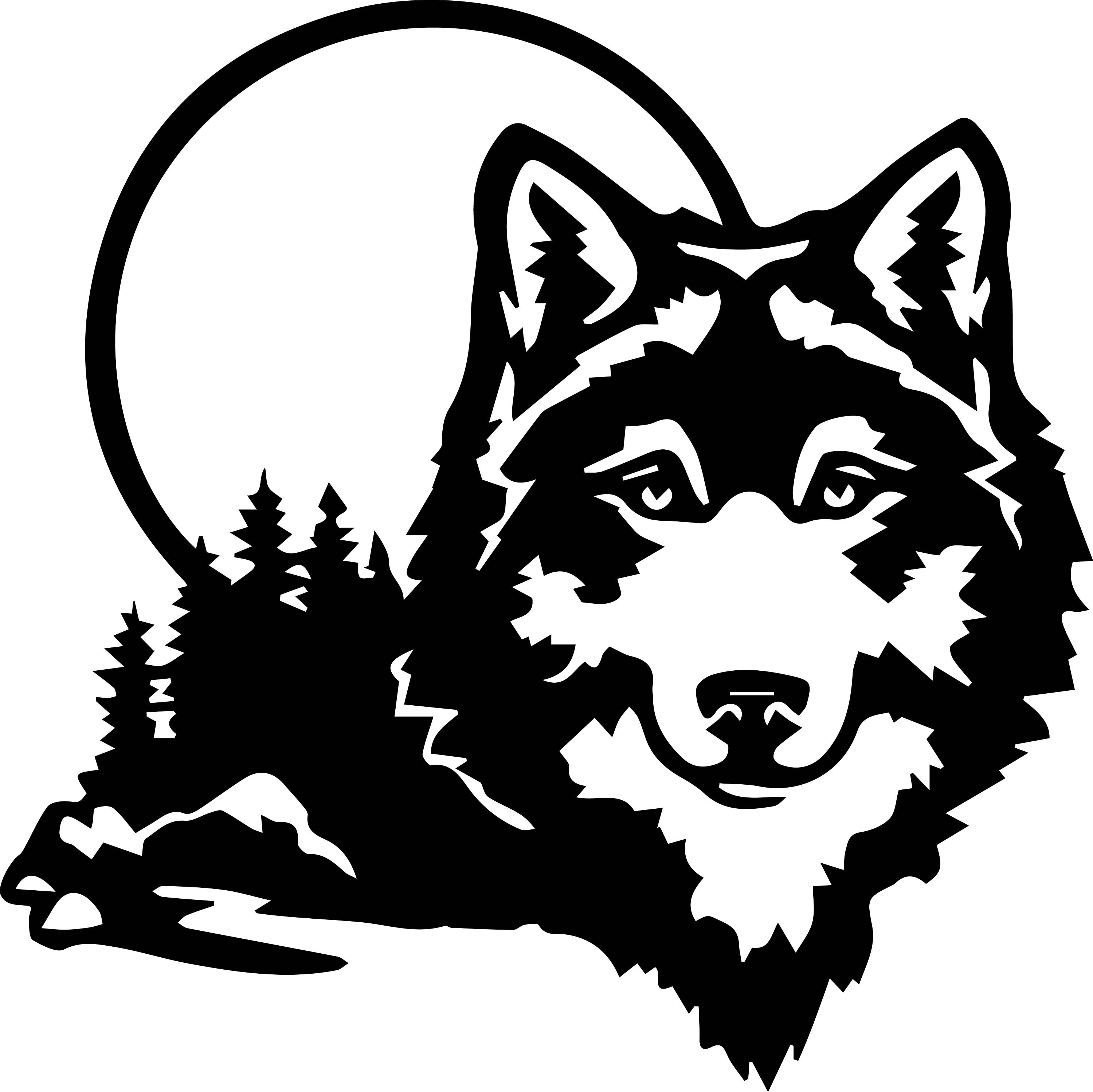 Wolf Svg File Wolves Clipart Wolf Stencil Animals Svg Etsy