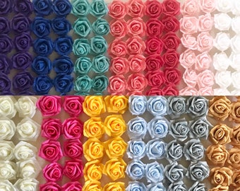 12pcs, Foam Roses, Artificial Colorful Rose Flower Head Embellishment without stems, 1-3/4-Inch, 3-Inch. Foam Roses Flowers.